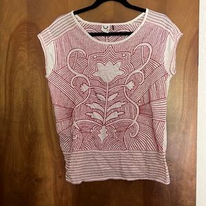 Anthropogenic embroidered top